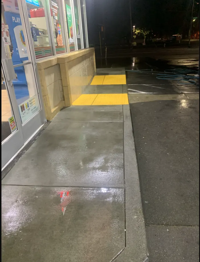 Storefront walkway cleaning